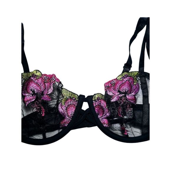 NWT Adored By Adore Me Women's Jamilla Unlined Underwire Bra Lace Black 34C - Picture 3 of 9